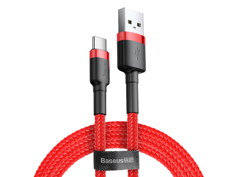 BASEUS Cafule USB-C töltőkábel 3A, 1 méter – piros